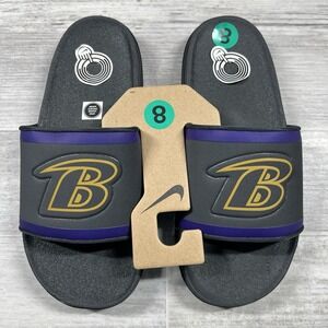 Nike Men's Size 8 Baltimore Ravens Slides Offcourt Slide Black/Purple DD0546-002